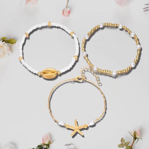 أساور الصدف في الكاحل للنساء في Anclet Beach for Women Foot Foot Jewelry Starfish Anclet Anklets Anklets in Saudi Arabia