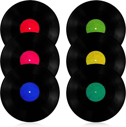 MAQUITA 12 Pack 12in Decorative Vinyl Records Wall Decals PVC Vintage Decor Records Wall Sign Crafts Artwork Bar Disc for Music Party Decorations Artist Studio in Saudi Arabia