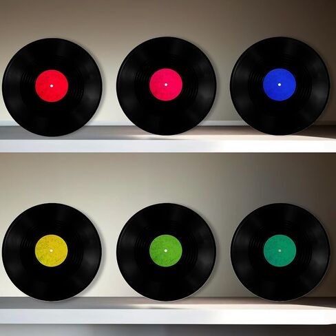 MAQUITA 12 Pack 12in Decorative Vinyl Records Wall Decals PVC Vintage Decor Records Wall Sign Crafts Artwork Bar Disc for Music Party Decorations Artist Studio in Saudi Arabia