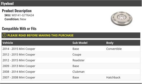 Flywheel - Compatible with 2007-2015 Mini Cooper in Saudi Arabia
