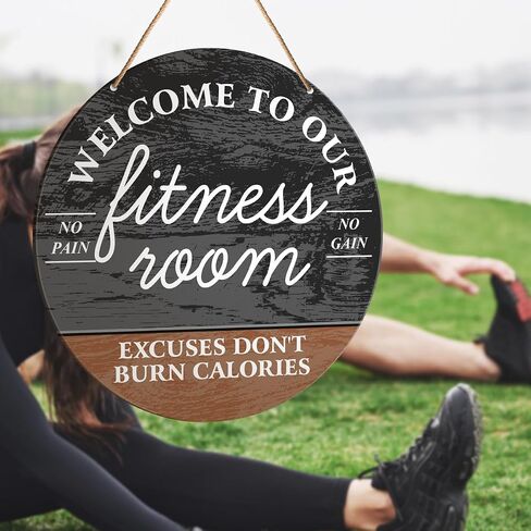 Muktoujaumai Gym Motivation Signs Wall Decor, Home Gym Inspirational Wall Decor Gym Hanging Signs Rustic Decorations for Office, Fitness, Workout Room, Result or Excuses You Choose in Saudi Arabia
