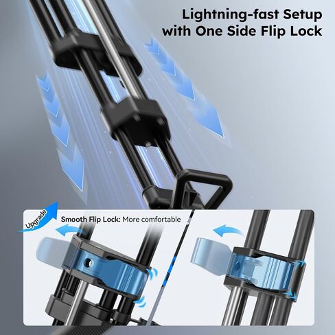 SIRUI Heavy-Duty Carbon Fiber Tripod System, Video Tripod with Fluid Head, One-Step Height Adjustment, Stepless Counterbalance System, Mid-Level Spreader, Dual-Mode QR Plate, Load up to 55.1lbs in Kuwait
