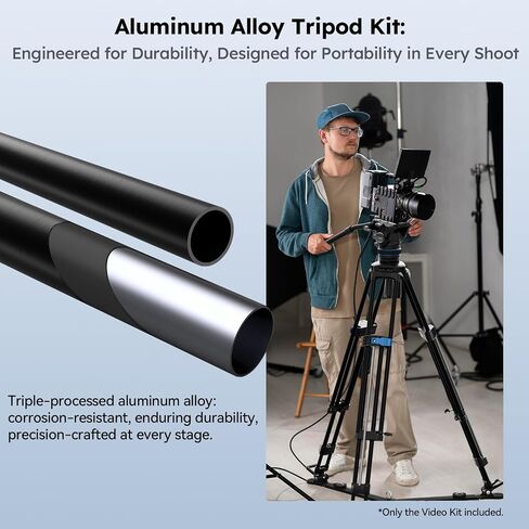 SIRUI Heavy-Duty Carbon Fiber Tripod System, Video Tripod with Fluid Head, One-Step Height Adjustment, Stepless Counterbalance System, Mid-Level Spreader, Dual-Mode QR Plate, Load up to 55.1lbs in Kuwait