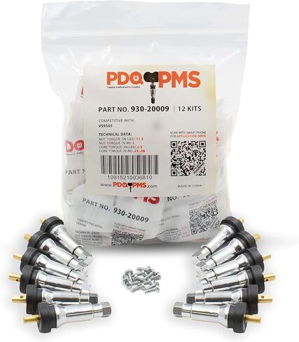 Wheel Accessories Parts PDQ Brand TPMS 12 PC OEM Sensor Service Kit Rubber Valve Stems Chrome Compatible with Schrader 20008 Fits GM 2006+ Ford 2009+ Subaru 2004+ Chrysler 2005+ Dodge 2005+ Jeep 2005+ in Saudi Arabia