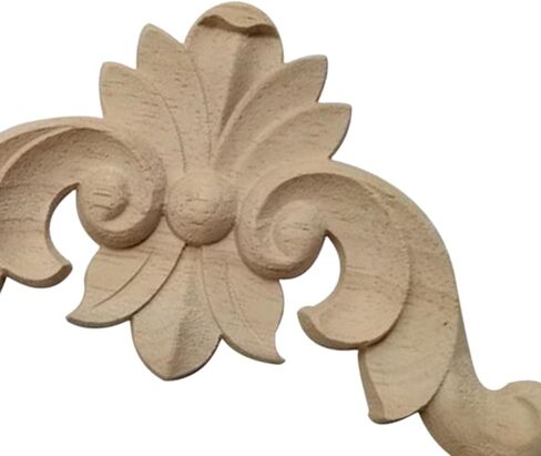 Elegant Wood Appliques for Furniture Embellishment, Unpainted DIY Decorative Carved Onlays for Cabinet and Wardrobe, 12cmx12cmx0.8cm in Saudi Arabia