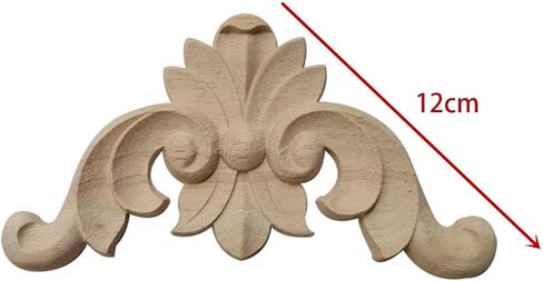 Elegant Wood Appliques for Furniture Embellishment, Unpainted DIY Decorative Carved Onlays for Cabinet and Wardrobe, 12cmx12cmx0.8cm in Saudi Arabia