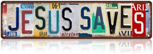 Vintage Jesus Saves Wall Decor Street Signs Metal Tin Signs 16 x 4 Inches in Saudi Arabia