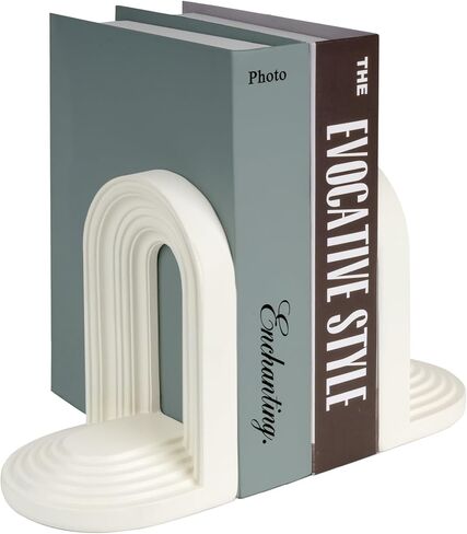Aels Modern Bookends ، Mid Century Arch Heavy Duty Book ، دعم فريدة من نوعها الدعم للأرفف ، موقف المكتب المكتب لسطح المكتب ، سدادة للكتب/الأقراص المضغوطة ، الأسود in Saudi Arabia