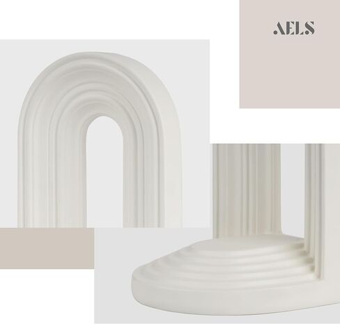 Aels Modern Bookends ، Mid Century Arch Heavy Duty Book ، دعم فريدة من نوعها الدعم للأرفف ، موقف المكتب المكتب لسطح المكتب ، سدادة للكتب/الأقراص المضغوطة ، الأسود in Saudi Arabia
