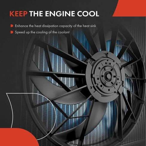 A-Premium Right A/C Contenser Fan Assombly متوافقة مع نماذج Nissan & Infiniti المختارة-Titan 2004-2006 ، Armada 2005-2006 ، Pathfinder Armada 2004 ، QX56 2004-2006-استبدال# 921207S000 in Saudi Arabia