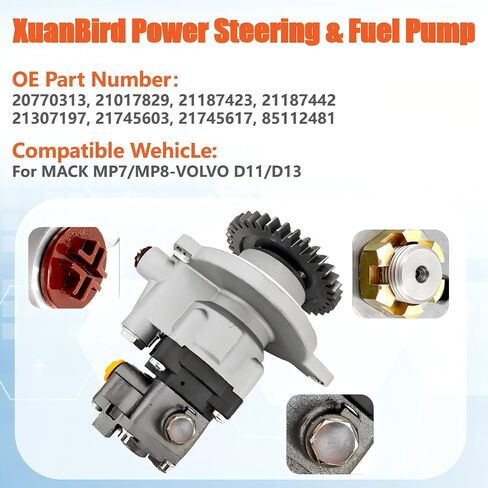 21745603 Power Steering Fuel Pump Fit for VOLVO D13 D11 for MACK MP7 MP8 20770313 21017829 21187423 21187442 21307197 21745617 85112481 in Saudi Arabia