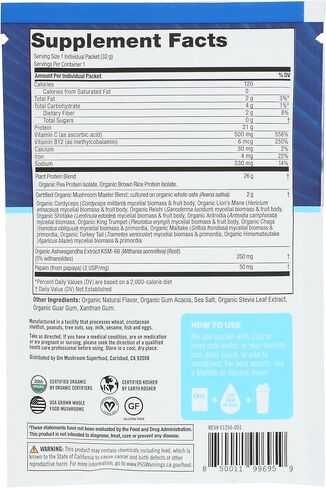 OM Mushroom Superfood Organic Vanilla Master Blend Protein Single ، 1.14 OZ in Kuwait