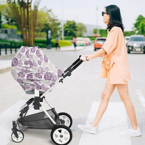 Sweet Jojo Designs Boho Wildflower Vintage Floral Girl Infant Baby Car Seat Cover Nursing Breastfeeding High Chair Shopping Cart Stroller Canopy Carrier Multipurpose Use Teal Blue Paisley Bohemian in Kuwait