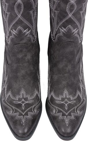 Celbreez Cowboy Boots for Women Thigh High Cowgirl Boots Embroidered Knee High Western Boots Pointed Toe Chunky Heel Side Zip Over The Knee Boots for Women in Kuwait