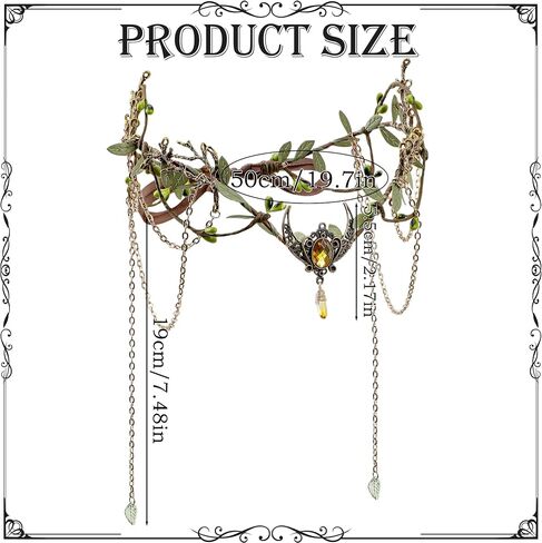 Mostory Woodland Elf Crown for Women - Headpiece Elf Medieval مع Tassel لعصر النهضة Renfaire fae Cosplay Viking Outfit in Saudi Arabia