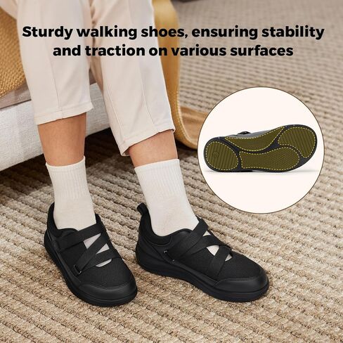 Fitville Extra Wide Shoes للنساء مريحات قابلة للتعديل سوار خفيفة الوزن من مرض السكري للنساء لتخفيف آلام قدم النساء in Saudi Arabia