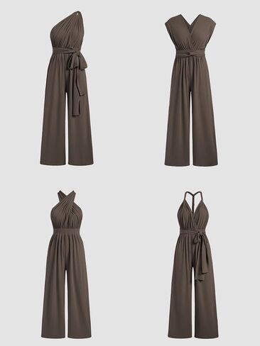 Women's Sexy Casual Jumpsuits Dressy Wide Leg Pants Sets Convertible One Piece Outfits Sleeveless Summer Romper in Kuwait