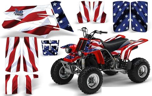 AMR Racing ATV Graphics kit Sticker Decal Compatible with Yamaha Banshee 350 1987-2005 - Stars and Stripes in Saudi Arabia