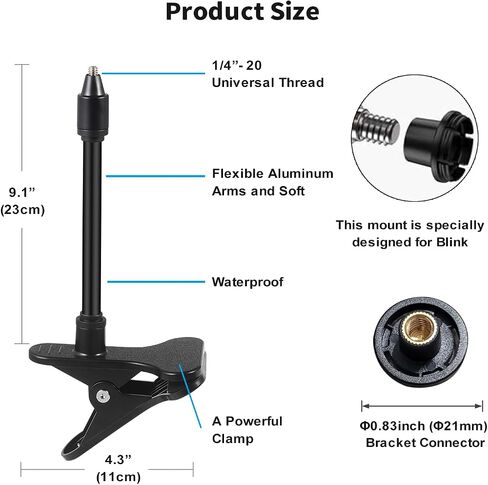 Tonton 4 Pack Blink Outdoor Camera Mount, 360° Adjustable Wall Mount Bracket for Blink Outdoor 4 (4th Gen) / (3rd Gen), Blink XT / XT2, Blink Mini, Universal Camera Wall Mount Holder, Black in Kuwait
