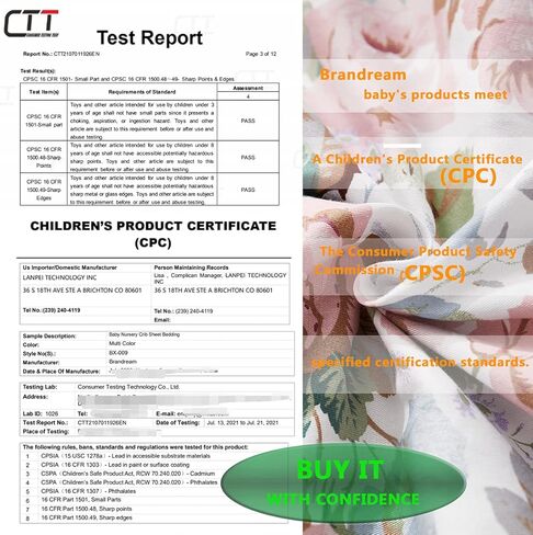 Brandream Baby or Toddler Fitted Crib Sheet for Watercolor Floral Collection, Ultra-Soft Cotton, Allure Garden Theme, Blush Pink Gray Lavender Green in Kuwait