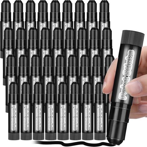 24 Pcs Solid Tempera Paint Sticks Washable Quick Drying Paint Sticks Bulk No Mess Paint Crayons for Kids Students Painting Canvas Posters Arts Project Gifts(Black) in Kuwait