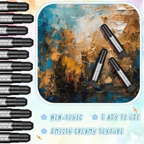 24 Pcs Solid Tempera Paint Sticks Washable Quick Drying Paint Sticks Bulk No Mess Paint Crayons for Kids Students Painting Canvas Posters Arts Project Gifts(Black) in Kuwait