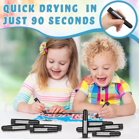 24 Pcs Solid Tempera Paint Sticks Washable Quick Drying Paint Sticks Bulk No Mess Paint Crayons for Kids Students Painting Canvas Posters Arts Project Gifts(Black) in Kuwait