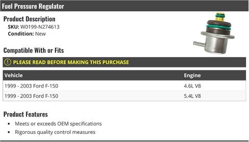Fuel Pressure Regulator - Compatible with 1999-2003 Ford F-150 4.6L 5.4L V8 in Saudi Arabia