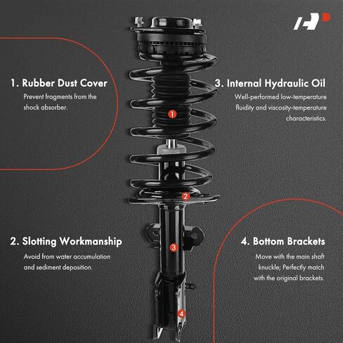A-Premium Front Pair (2) مجموعة كاملة من STRUT و COIL Spring متوافقة مع Chrysler Town & Country 11-16 و Dodge Grand Caravan 11-19 & Volkswagen Routan 11-14 in Saudi Arabia