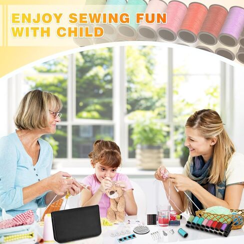 KEYHOT Travel Sewing Kit Basic - 205 Pcs Professional Sewing Kit for Adults Beginner Traveler Home Sewing Accessories Kit Contains Sewing Needles Thread Scissors Measure Tape Thimble Etc（Black） in Kuwait