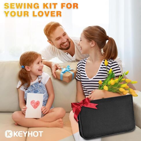 KEYHOT Travel Sewing Kit Basic - 205 Pcs Professional Sewing Kit for Adults Beginner Traveler Home Sewing Accessories Kit Contains Sewing Needles Thread Scissors Measure Tape Thimble Etc（Black） in Kuwait
