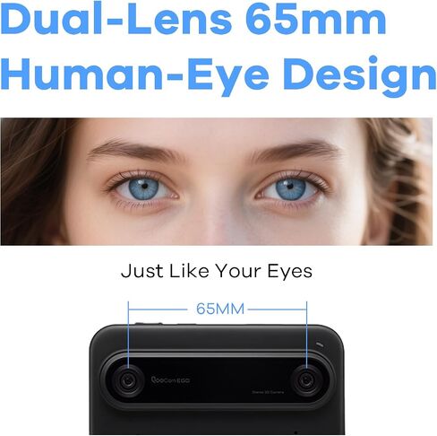 KanDao QooCam EGO, 24MP/8K Photos/4K 60FPS Videos Stereoscopic 3D Instant Display Camera, Compatible on VR Headsets/AR Glasses/Projectors in Kuwait