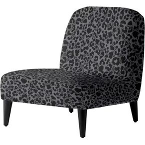 Talayituse Black Leopard Print Accent Chair Cover Slipcover, Armless Stretch Super Soft Chair Slipcovers for Armless Chair Furniture Protector with Elastic Bottom, Pack of 1 in Saudi Arabia