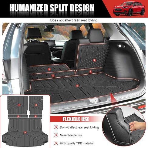 Cargo Mat Fit for 2023 2024 2025 Honda HRV HR-V Cargo Liner Seat Back Cover Trunk Mat Trunk Liner for 2023-2025 Honda HRV (Cargo Mat+Seat Back Mat) in Saudi Arabia