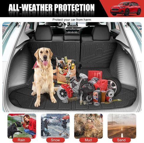 Cargo Mat Fit for 2023 2024 2025 Honda HRV HR-V Cargo Liner Seat Back Cover Trunk Mat Trunk Liner for 2023-2025 Honda HRV (Cargo Mat+Seat Back Mat) in Saudi Arabia