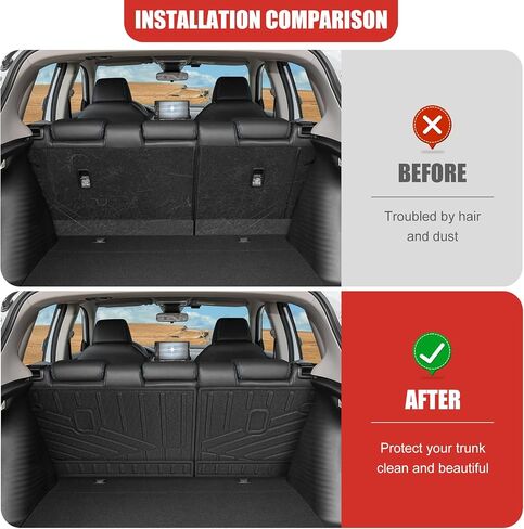 Cargo Mat Fit for 2023 2024 2025 Honda HRV HR-V Cargo Liner Seat Back Cover Trunk Mat Trunk Liner for 2023-2025 Honda HRV (Cargo Mat+Seat Back Mat) in Saudi Arabia