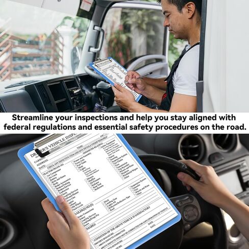 500Pcs Detailed Driver Daily Vehicle Inspection Report Book 2-Ply Carbonless Daily Pre-Trip Checklist Log for Truck Drivers 5.5 x 8.5inch Vehicle Inspection Report Form (50 Sets per Book, 10 Packs) in Kuwait