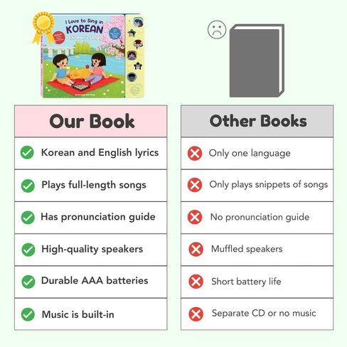 I Love to Sing in Korean: Children's Songs, Press and Play Interactive Song Book, Korean Books for Toddlers, Korean Baby Books, Korean Books for Children, Korean Kid Books, Nursery Rhymes in Kuwait