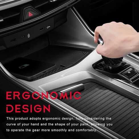 Car Gear Shift Knob Cover, Anti-Slip Manual Automatic Shifting Knob Gear Handle Stick Protection, Breathable Automotive Rod Lever Shifter Knobs Cover for SUV Truck RV (Black, Regular) in Saudi Arabia