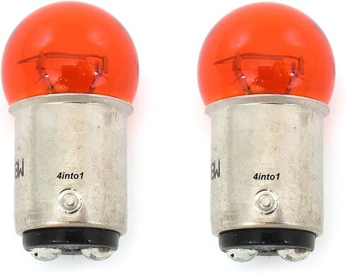 Set of 2 - Mini 1157 Turn Signal Bulbs - Dual Filament Amber - Motorcycle ATV Scooter in Saudi Arabia