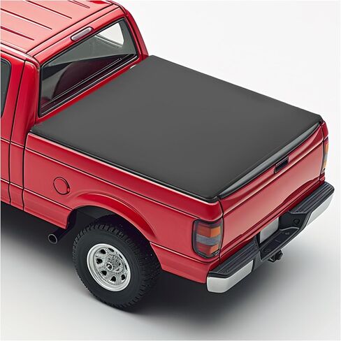 HECASA 6.5 FT لفة ناعمة تغطية TONNEAU متوافقة مع 1997-2004 FORD F-150 F150 Heritage Fleetside Styleside Truck Cargo Topper Topper Vinyl و Aluminium Frame Powder Black in Saudi Arabia
