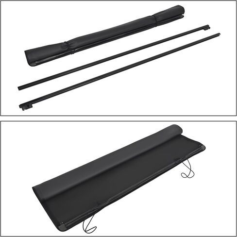 HECASA 6.5 FT لفة ناعمة تغطية TONNEAU متوافقة مع 1997-2004 FORD F-150 F150 Heritage Fleetside Styleside Truck Cargo Topper Topper Vinyl و Aluminium Frame Powder Black in Saudi Arabia