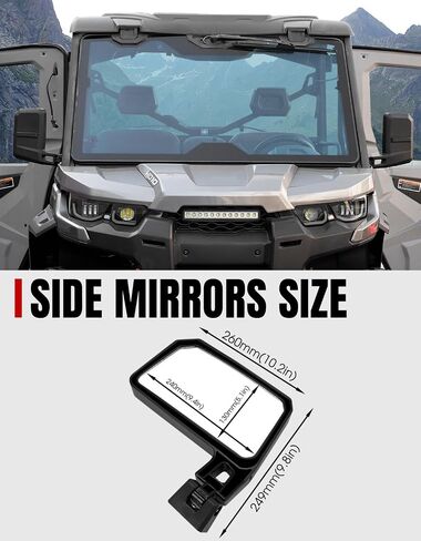 المرايا الجانبية A & UTV Pro لعام 2016-2025 Can Am Am Defender Accessories قابلة للطي قابلة للطي أوسع محدب الرؤية الخلفية المرآة استبدال #715008100 ، 2pcs in Saudi Arabia