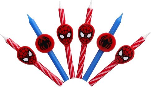 Marvel’s Spider-Man ™ عيد ميلاد شموع | 6 شموع عيد ميلاد لزخارف الكيك ، والشموع الحمراء والأزرق ، وأغطية الكعك لحفلة سبايدرمان in Saudi Arabia