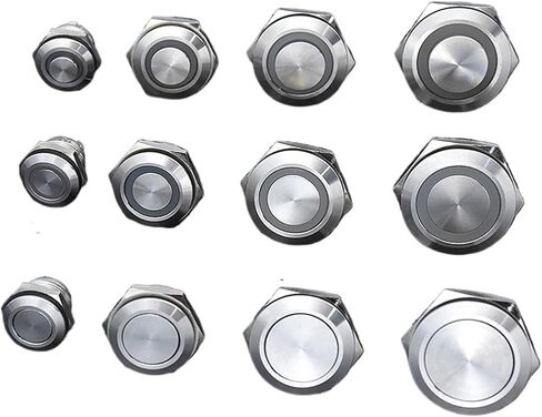 12mm 16mm 19mm 22mm 25mm النمط القصير microtravel الفولاذ المقاوم للصدأ الدفع مفتاح التبديل الرقة الذاتية/لحظة فتح العادي (25 مم ، رأس مرتفع) in Saudi Arabia