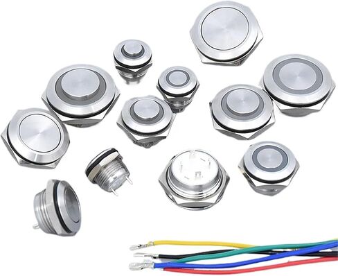 12mm 16mm 19mm 22mm 25mm النمط القصير microtravel الفولاذ المقاوم للصدأ الدفع مفتاح التبديل الرقة الذاتية/لحظة فتح العادي (25 مم ، رأس مرتفع) in Saudi Arabia