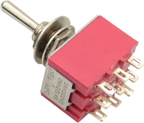 Red Mini MTS-302 6mm 9 Pin 2 ON/ON 5A/125VAC 2A/250VAC التبديل (MTS-302) in Saudi Arabia