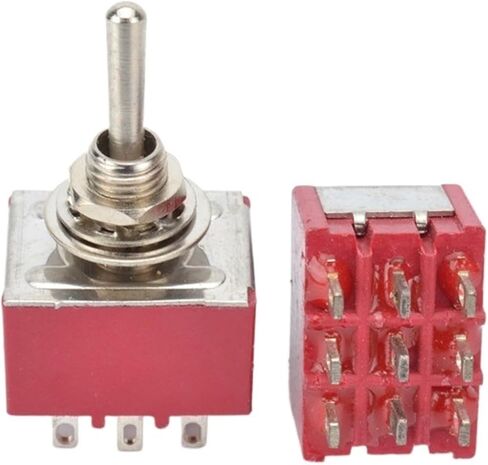Red Mini MTS-302 6mm 9 Pin 2 ON/ON 5A/125VAC 2A/250VAC التبديل (MTS-302) in Saudi Arabia