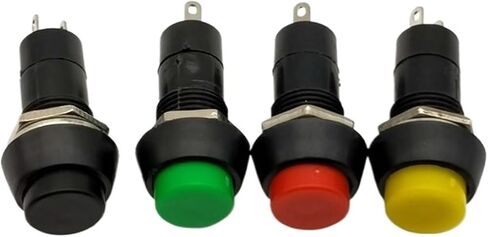 1PSC PBS -11A Self-Locking resetting Point, 3A 250V 2 pin Moving Button Switch, Power Button Switch, Opening,12mm(Red,Self Locking) in Saudi Arabia