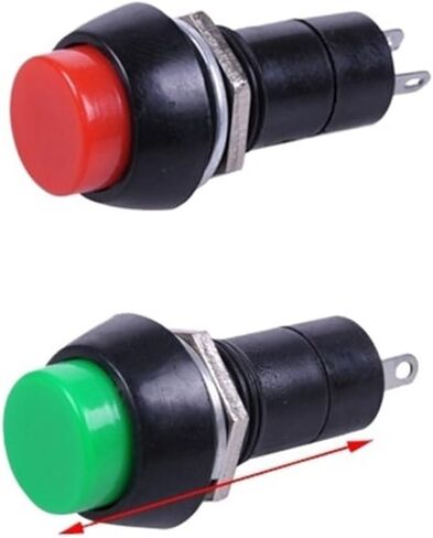 1PSC PBS -11A Self-Locking resetting Point, 3A 250V 2 pin Moving Button Switch, Power Button Switch, Opening,12mm(Red,Self Locking) in Saudi Arabia